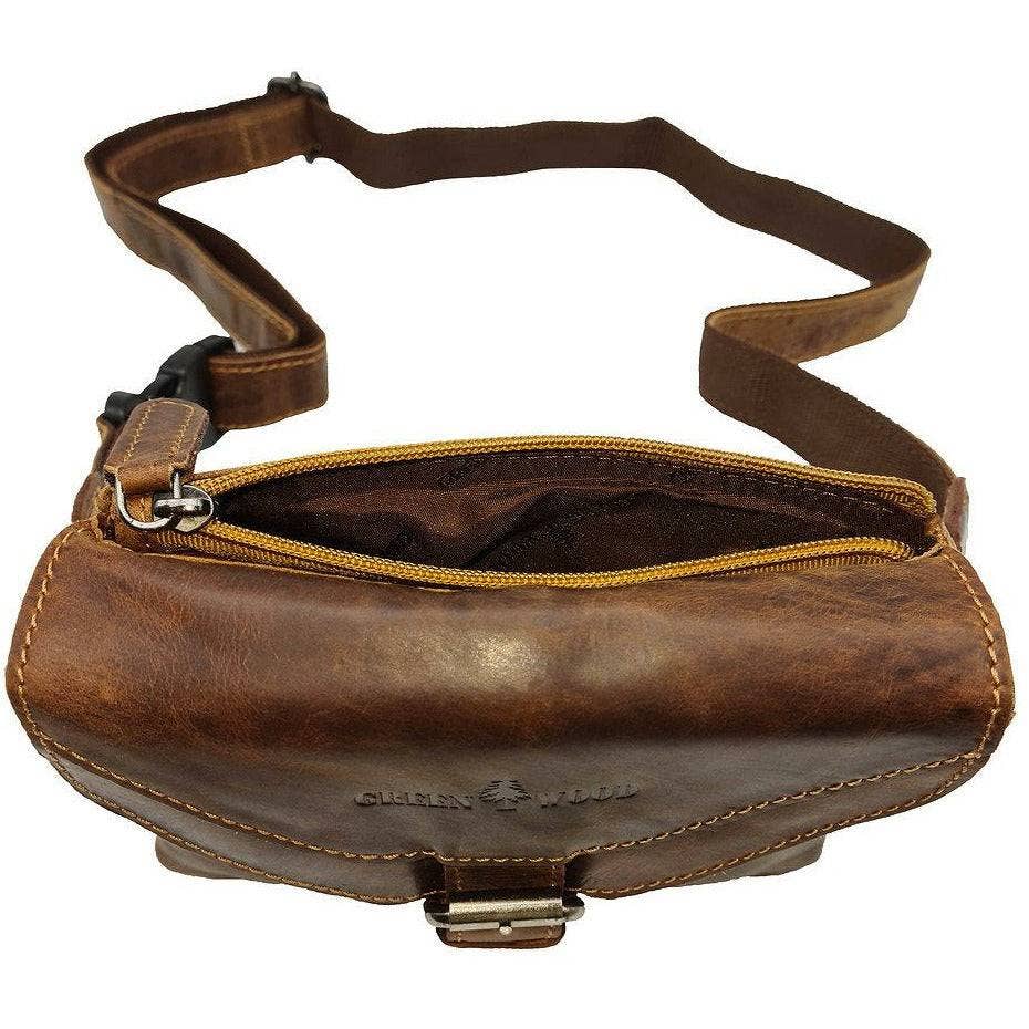 Leather Women Waist Pack Jax - Sandel: Brown