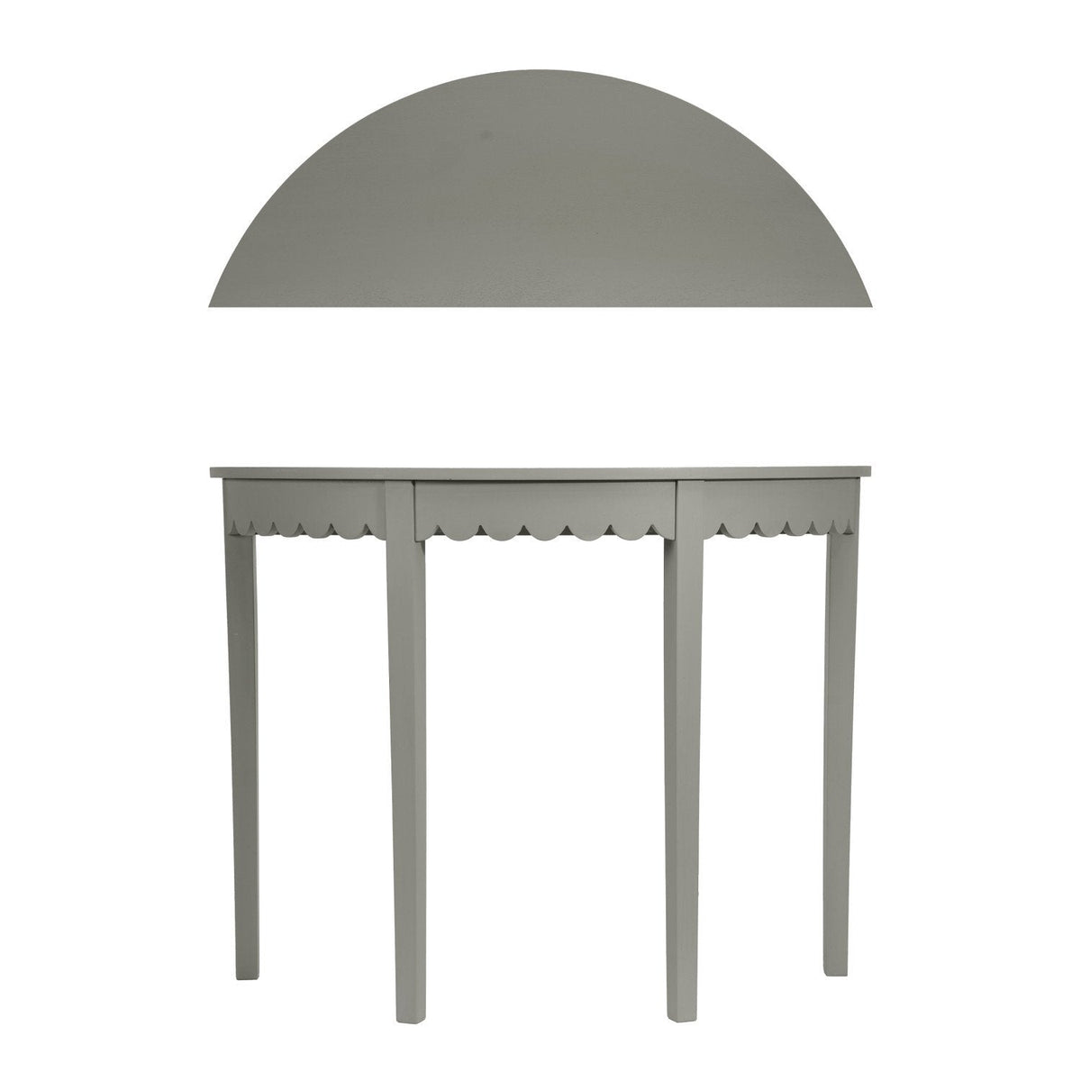 Wood Scalloped Console Table, Blue