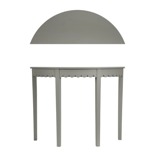Wood Scalloped Console Table, Blue