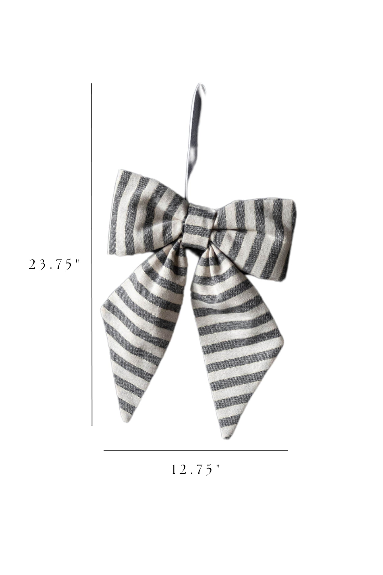 Striped Green with thin Gold Stripe Fabric Bows: Medium