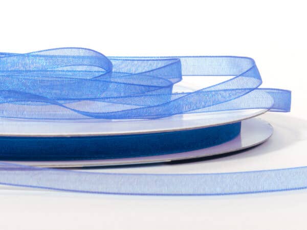 Sheer Organza Gift Packaging Ribbon: Denim Blue, 1 Pack, 7/8"x100 yards