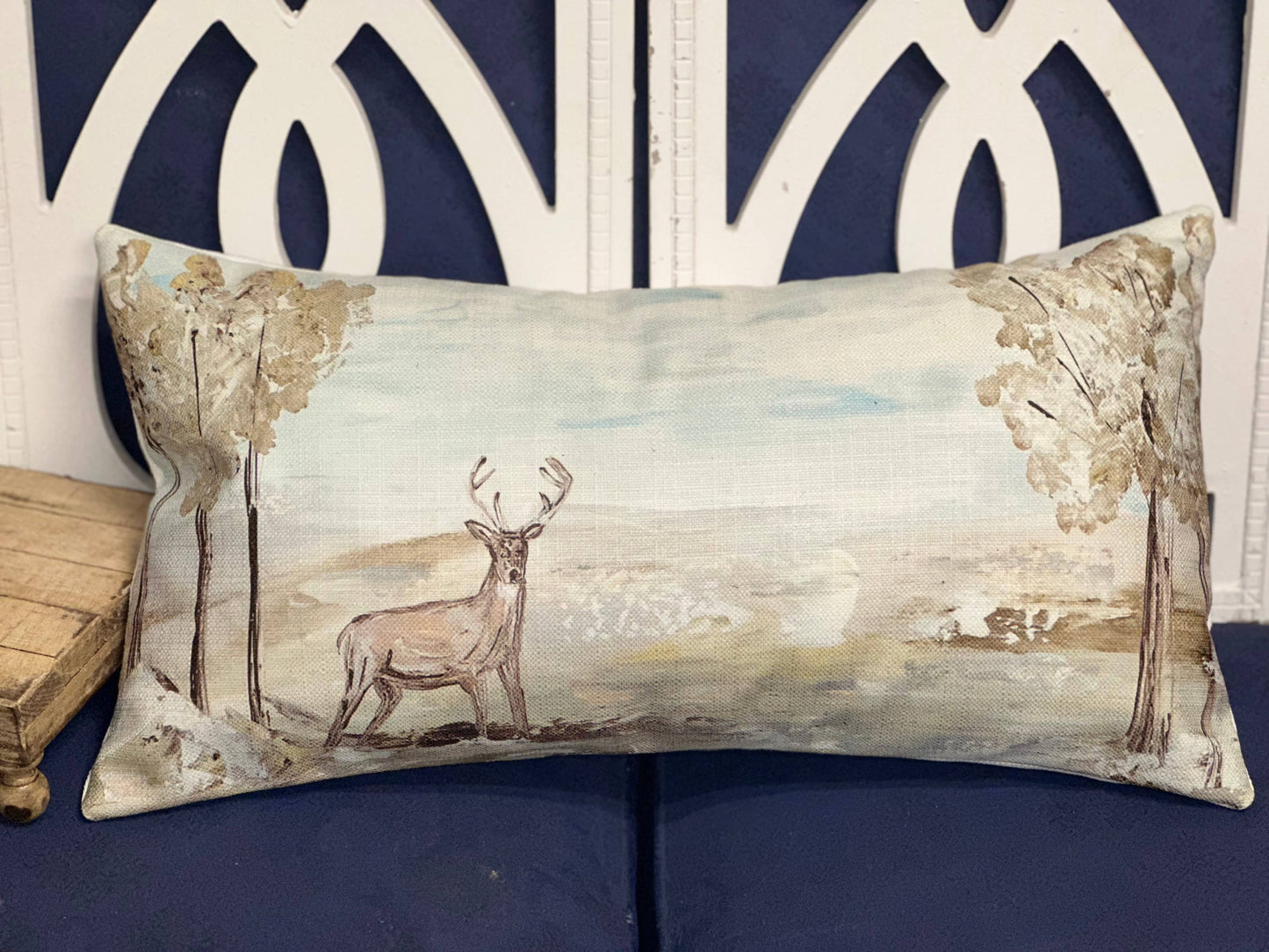 Whitetail Meadow Lumbar Pillow: 12x24