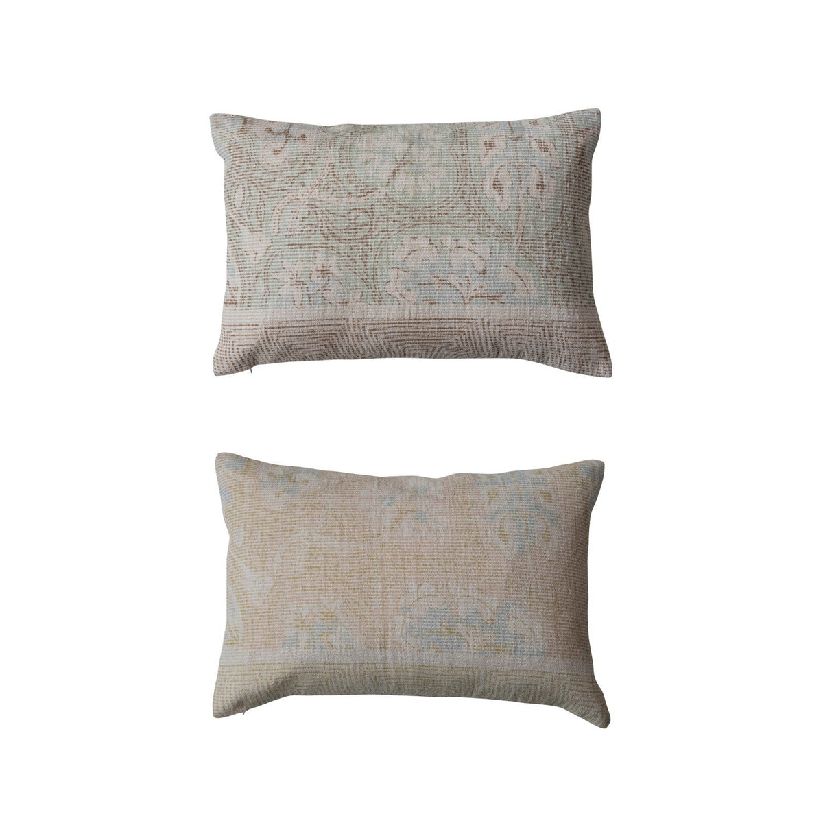 24"L x 16"H Cotton Chenille Distressed Print Lumbar Pillow