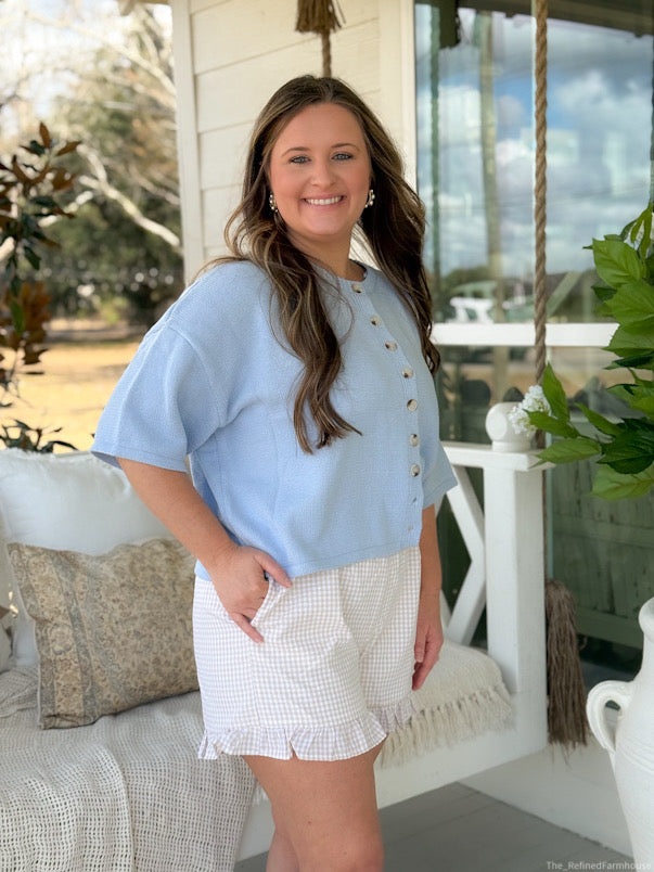 The Millie Gingham Ruffle Shorts