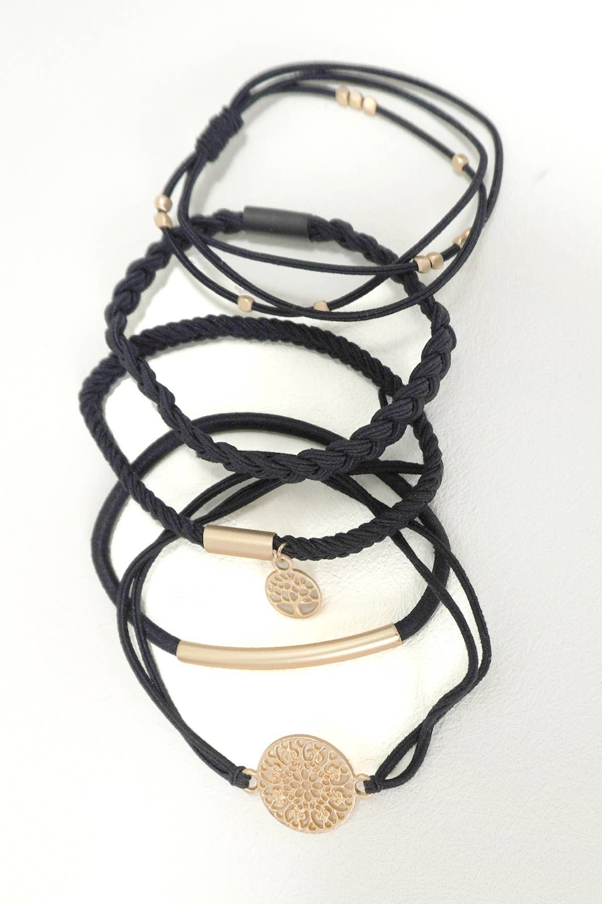 Knot Bracelet Hair Ties- Black
