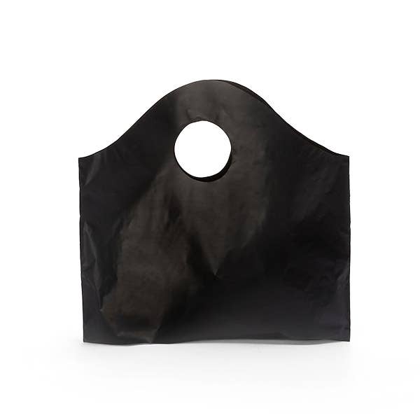 Wave Top Plastic Retail Merchandise Bags: Clear Frosted, Medium 18x15x6"