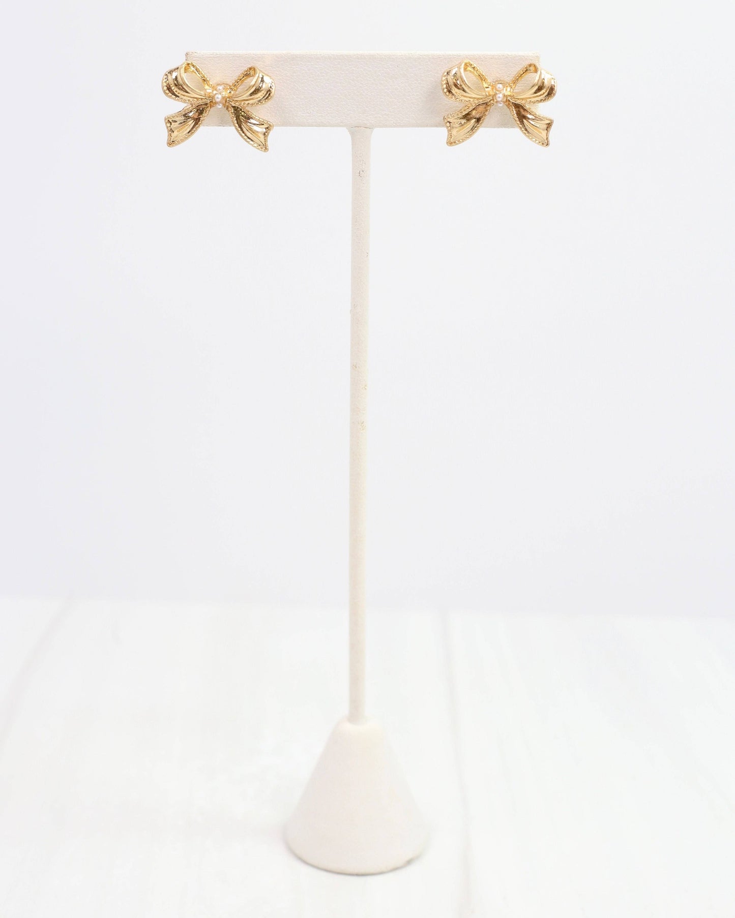 Emmie Bow Stud Worn Gold
