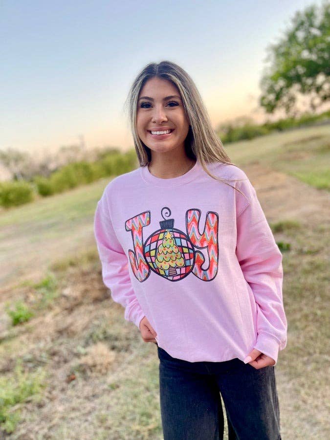 Joy (Sublimation Sweatshirt): Jerzee Pink Sweatshirt, XL