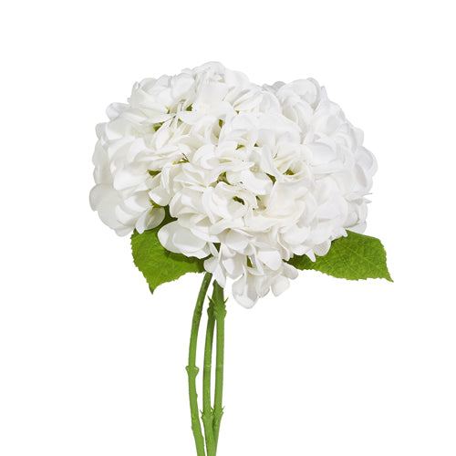13" Real Touch White Hydrangea Bundle
