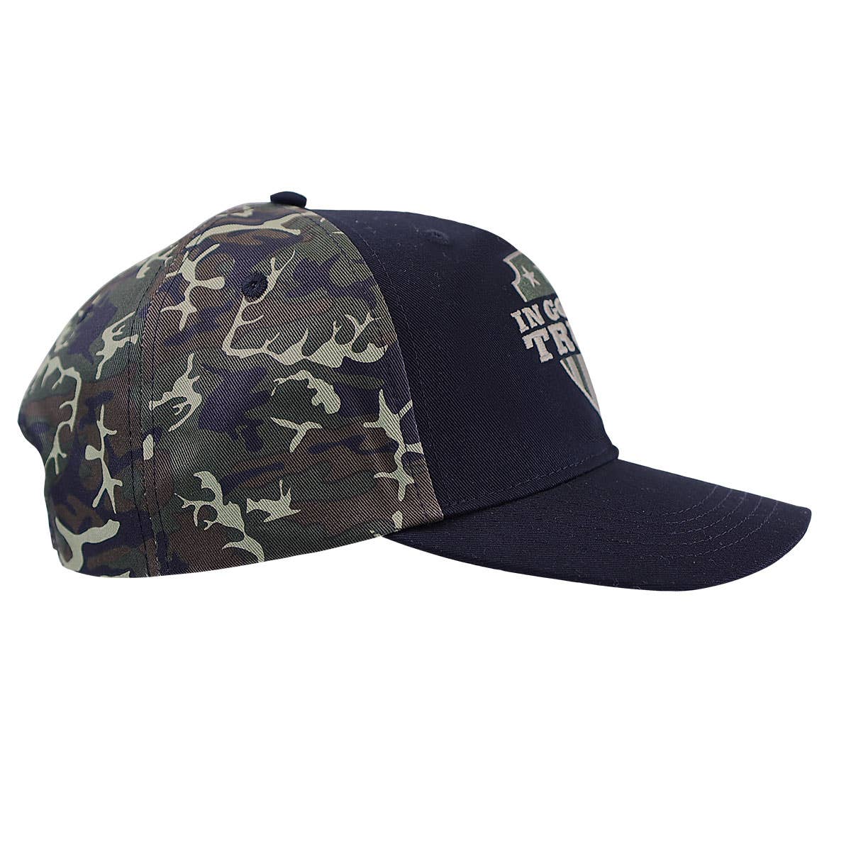 HOLD FAST Mens Cap In God We Trust: Black/Camo, One Size Fits Most