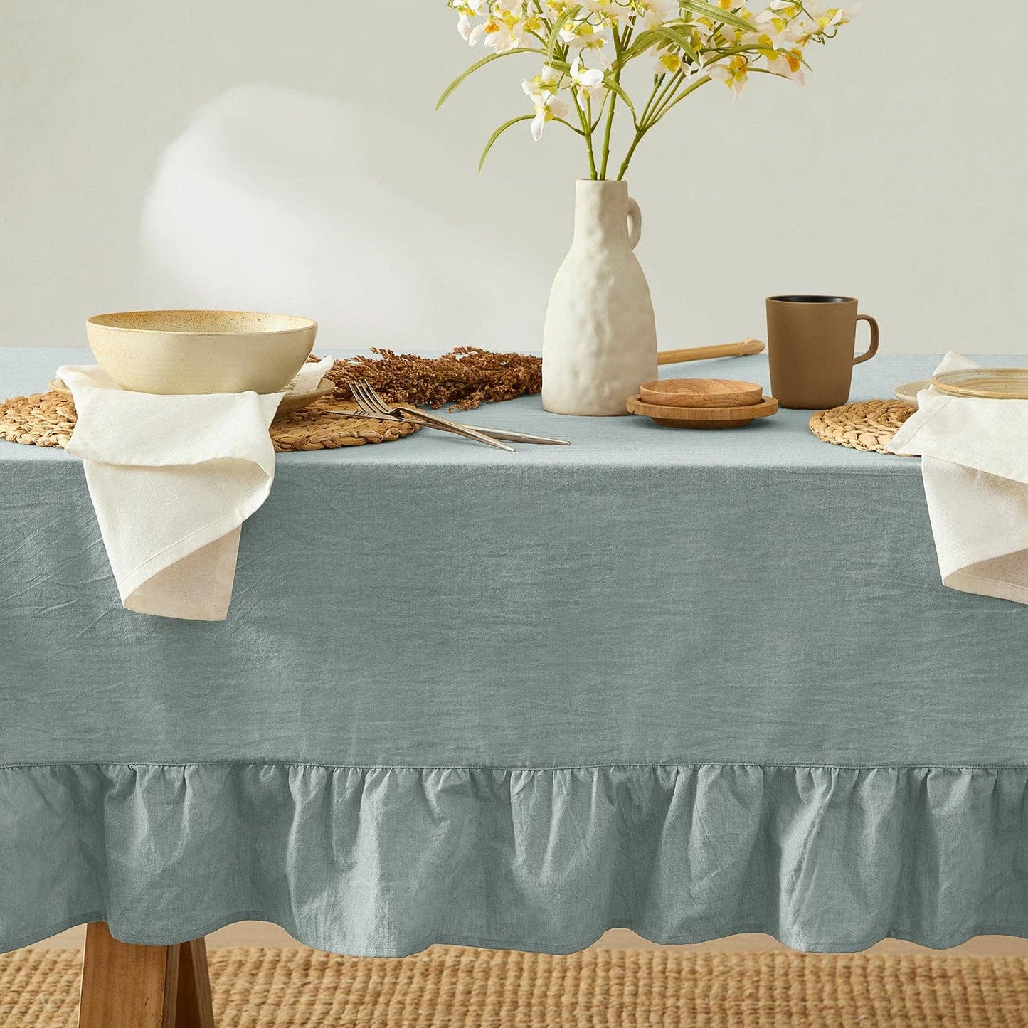 Corcovado Tablecloth (Slate Blue): 60" round