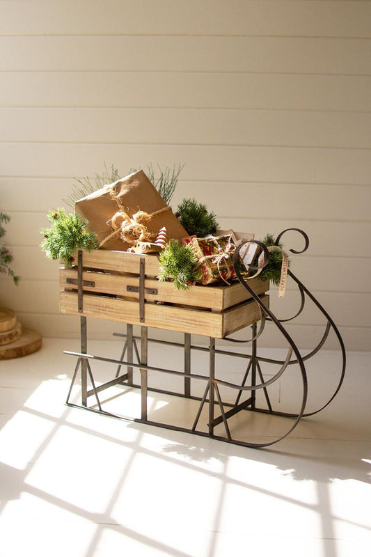 Wood & Metal Christmas Sled