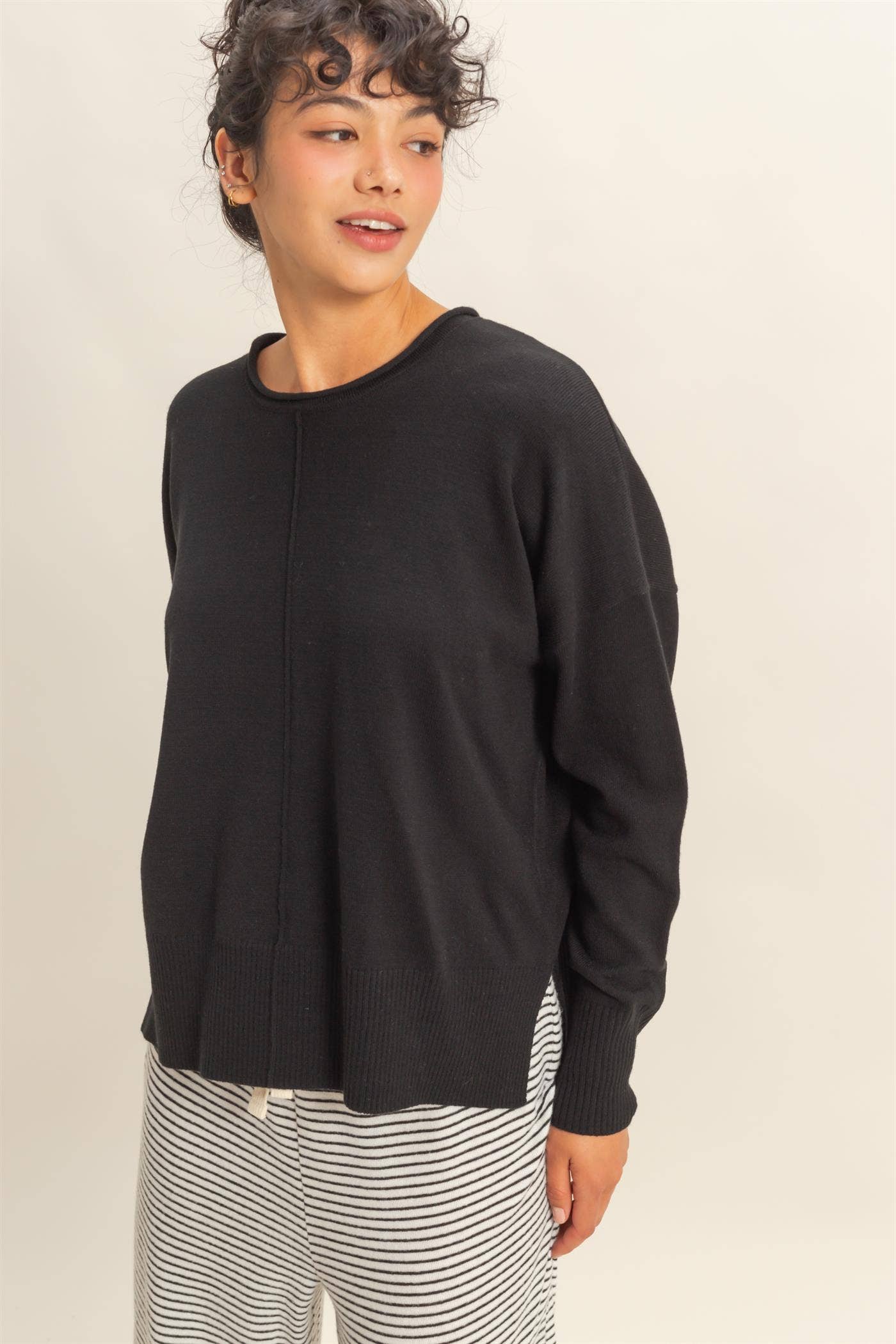 Minimal Muse Knit Sweater | Black