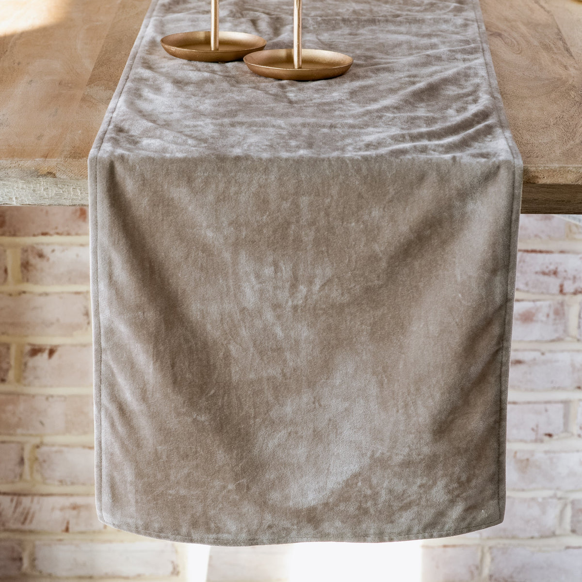Latte Velvet Table Runner - 72"