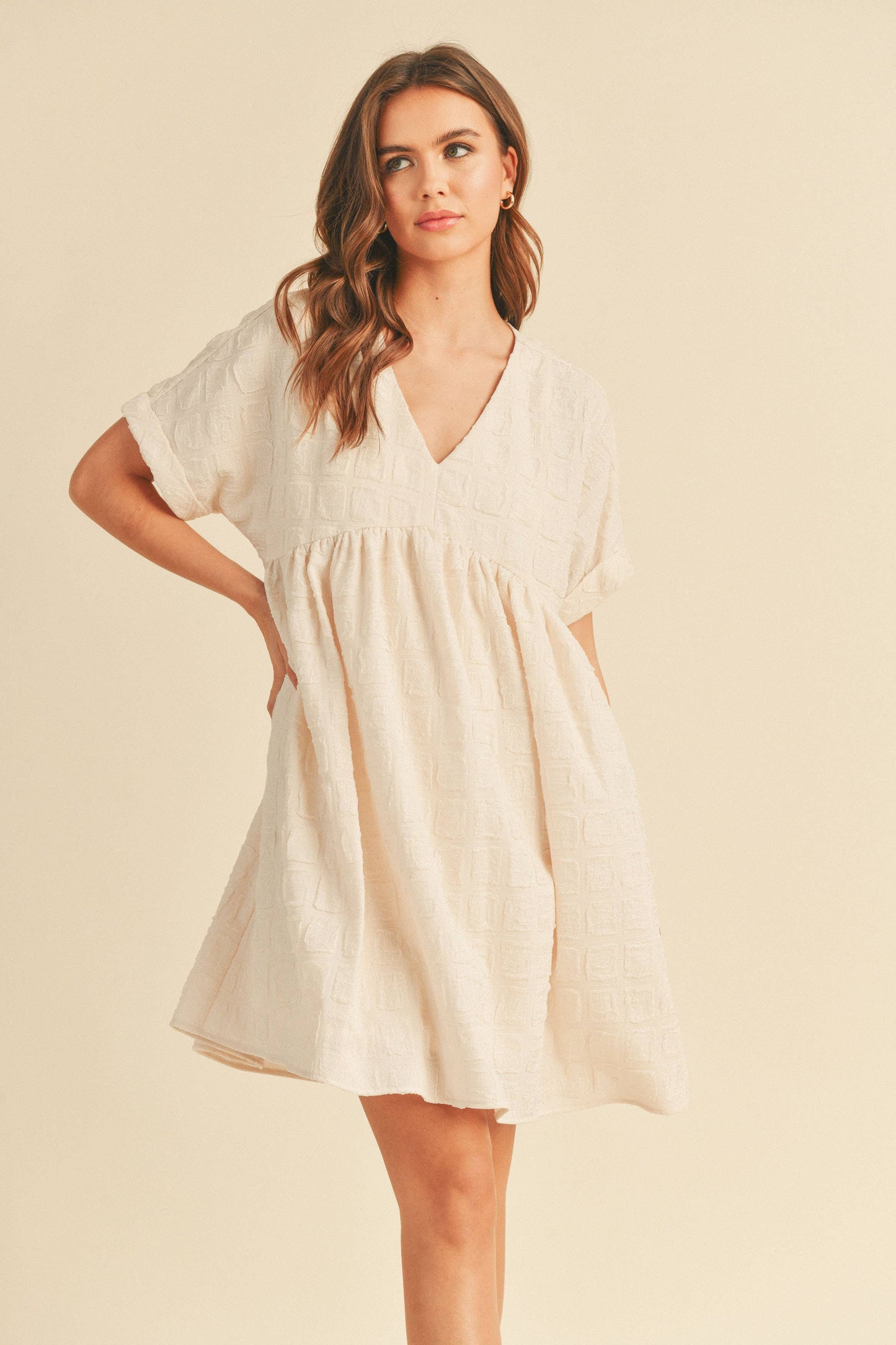JAG FABRIC TIED IN BACK DRESS-Medium