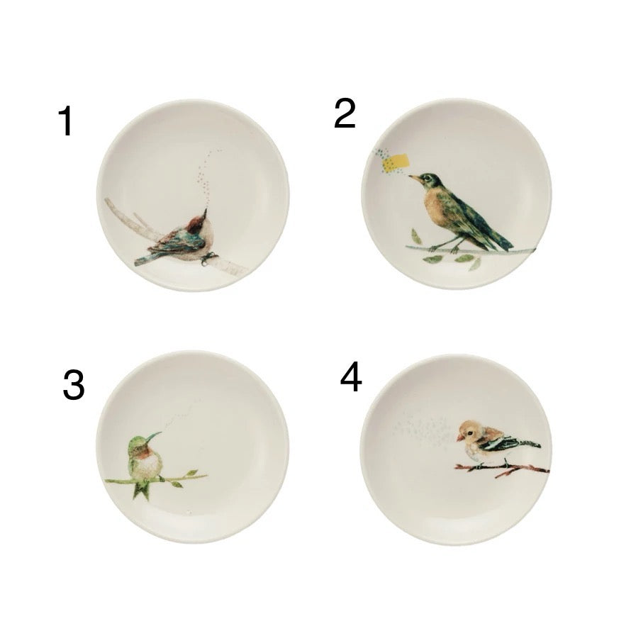 Stoneware Dish w/Bird on Branch