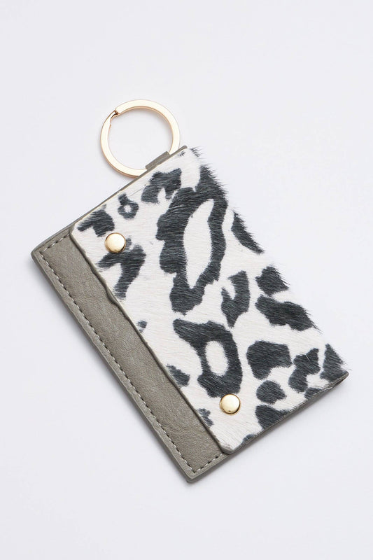 Stylish Animal Print Card | Holder Keychains: NC-GRY
