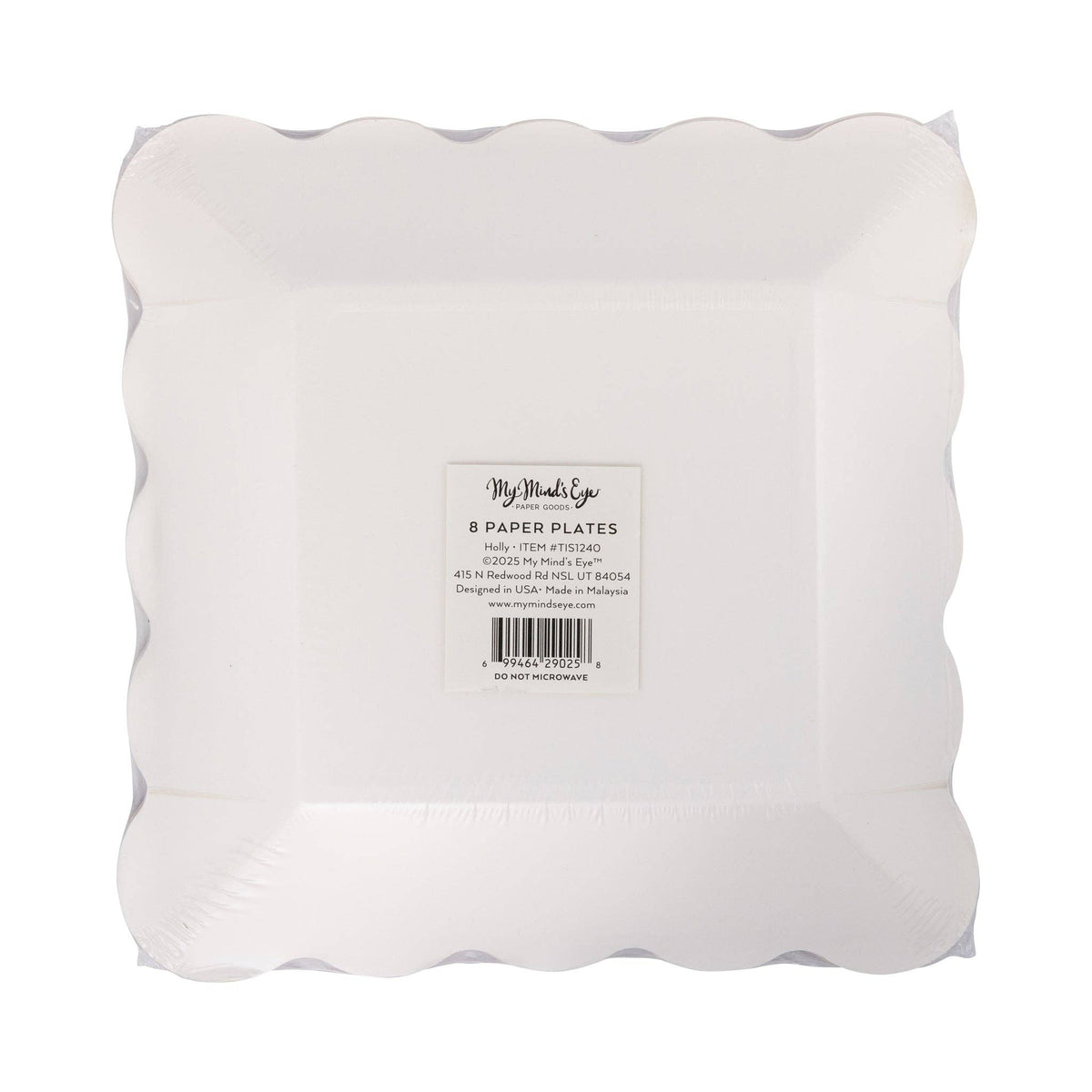 TIS1240 - Holly Square Scalloped Plate