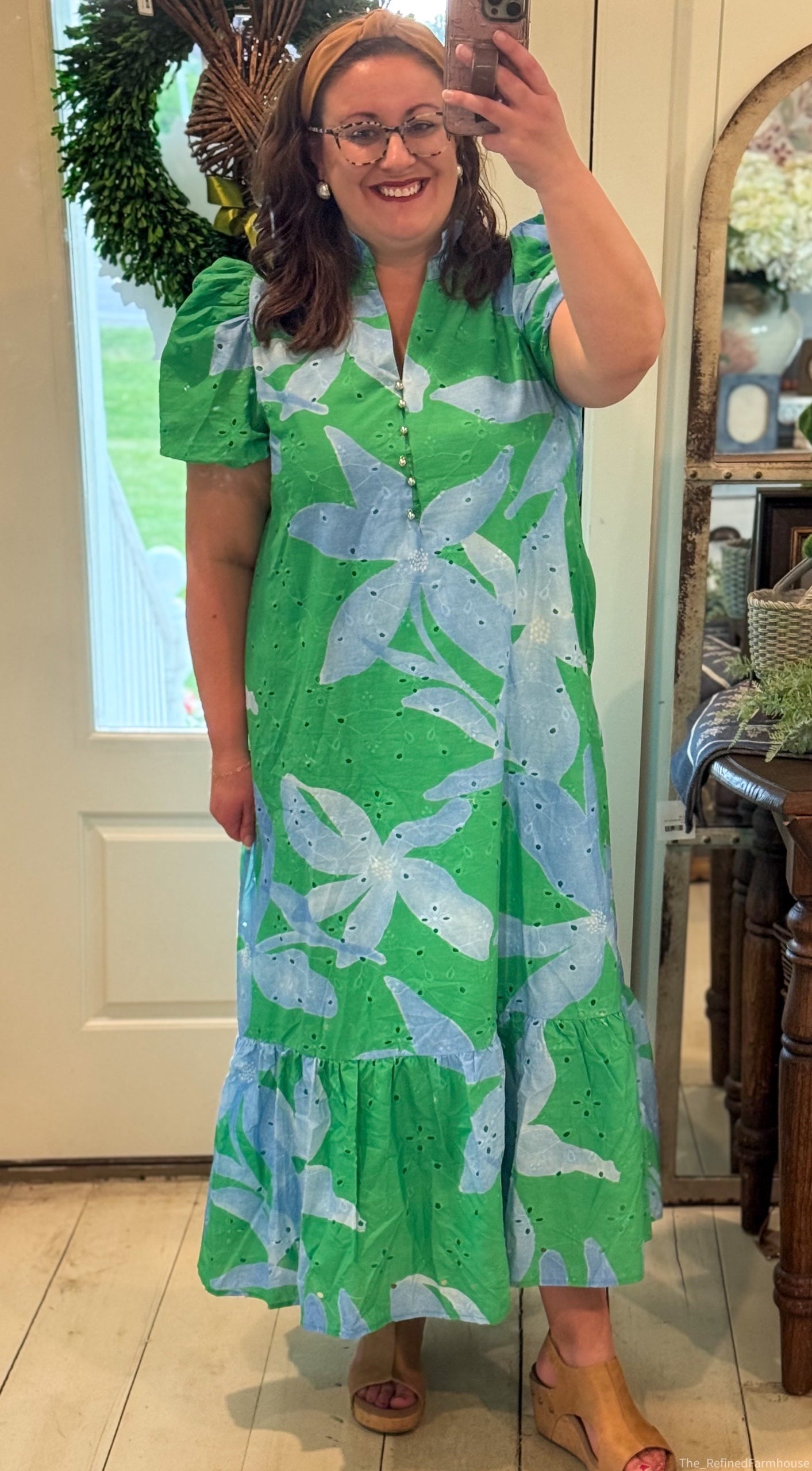 Fresh Bloom Midi Dress-Curvy