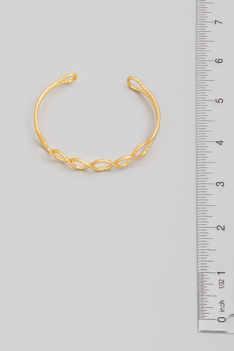 Double Strand Twist Cuff Bracelet: G