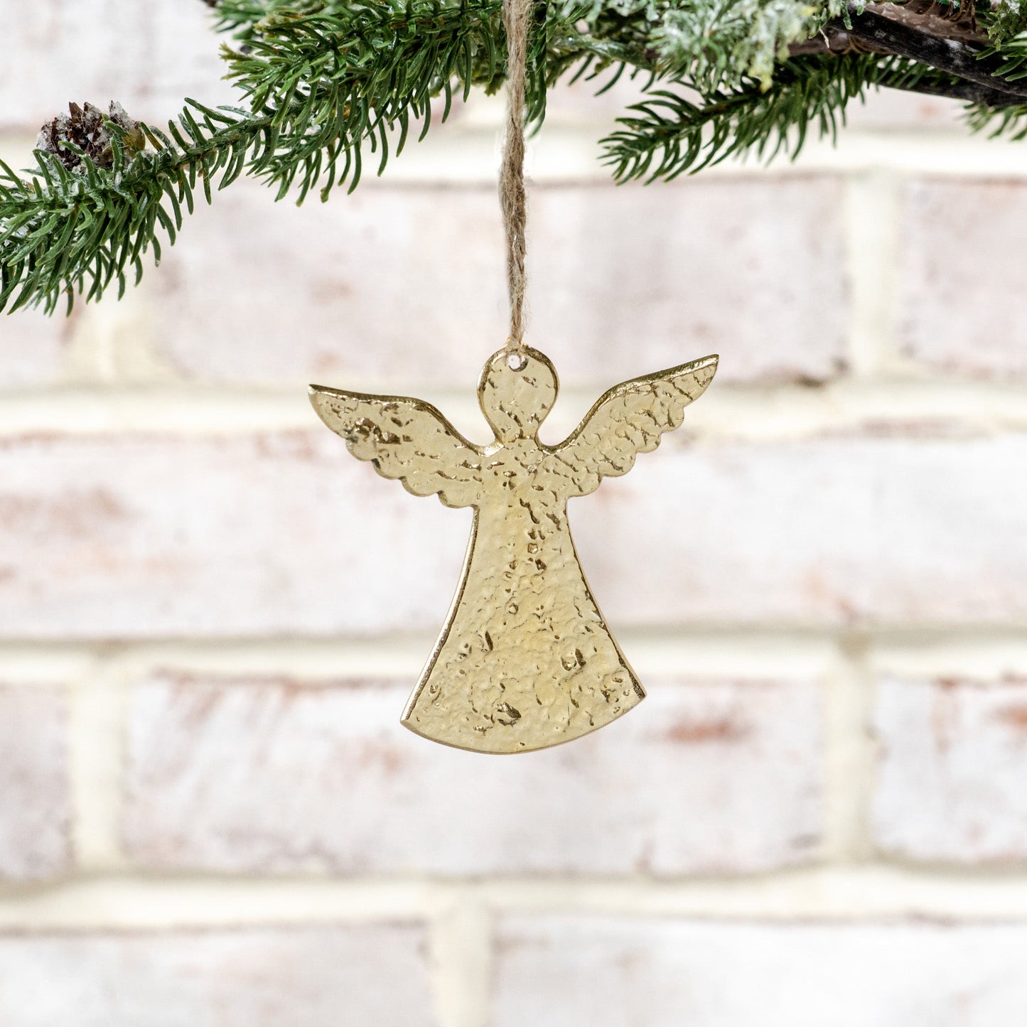 Gold Hammered Angel Ornament