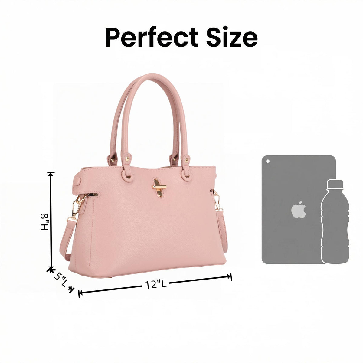 Yara Vegan Leather Satchel Bag – Pink