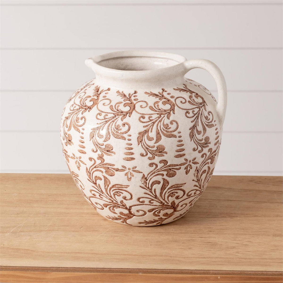 Terracotta Vine Scroll Pitcher