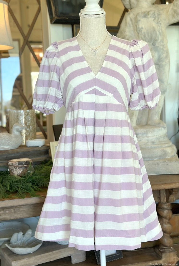 Lavender Stripe mini dress