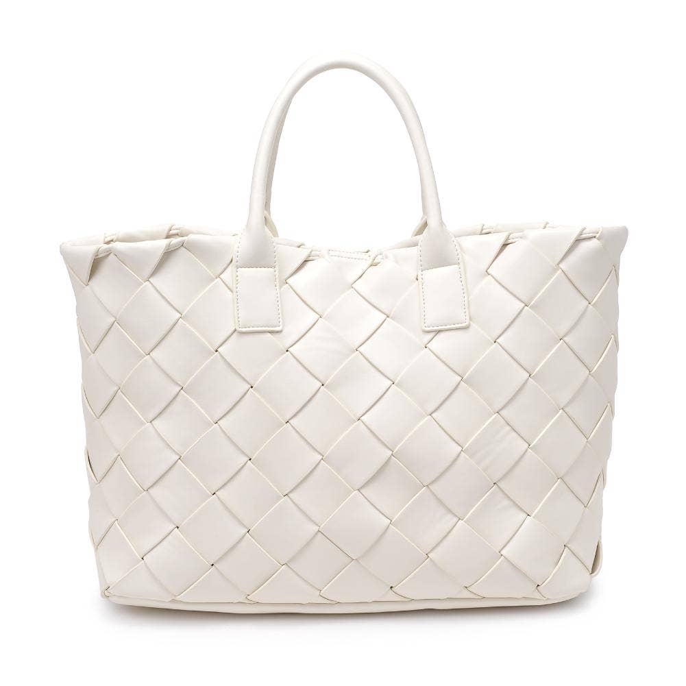 Adeline Woven Tote: Oatmilk
