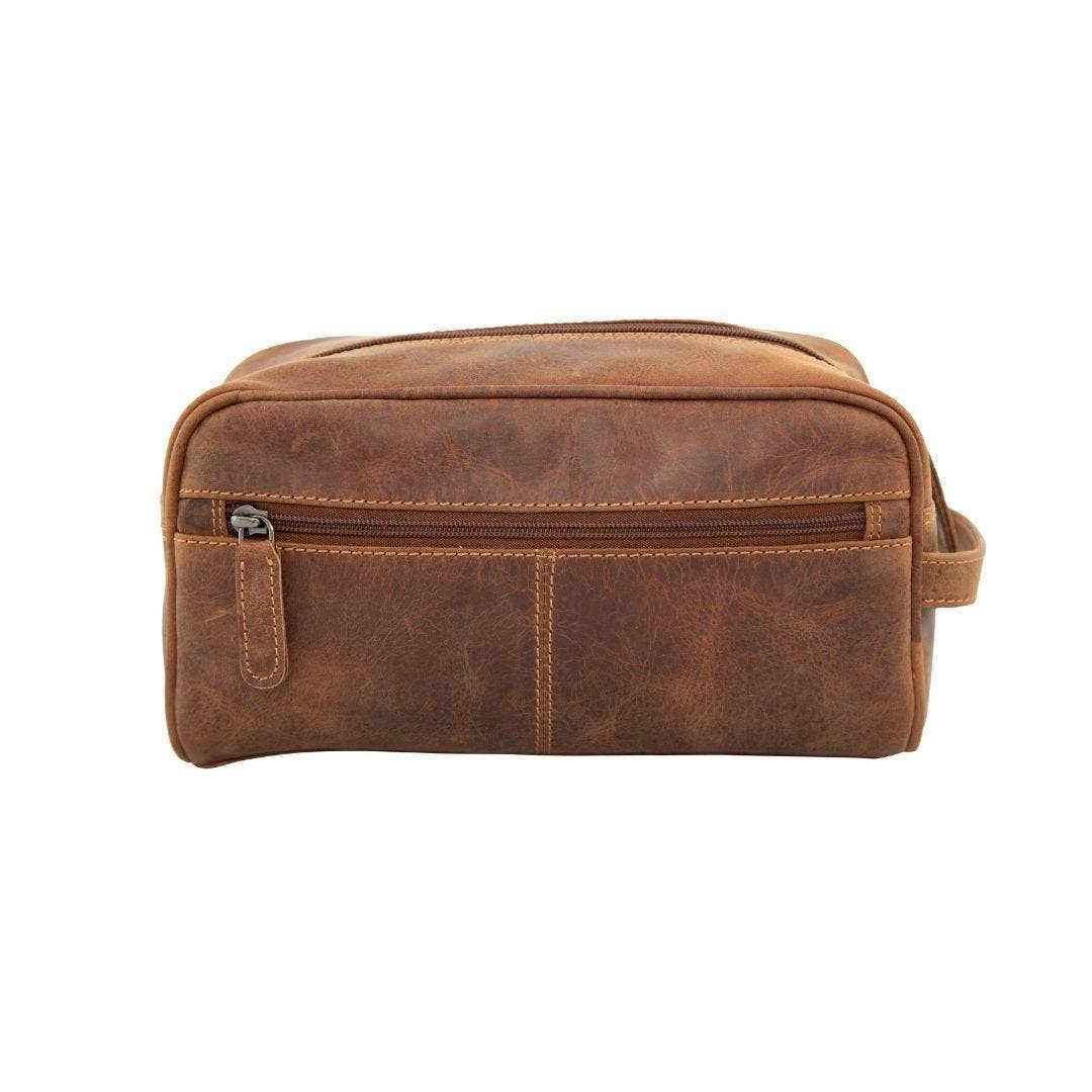 Leather Banff Toiletry Bag TB796: Brown