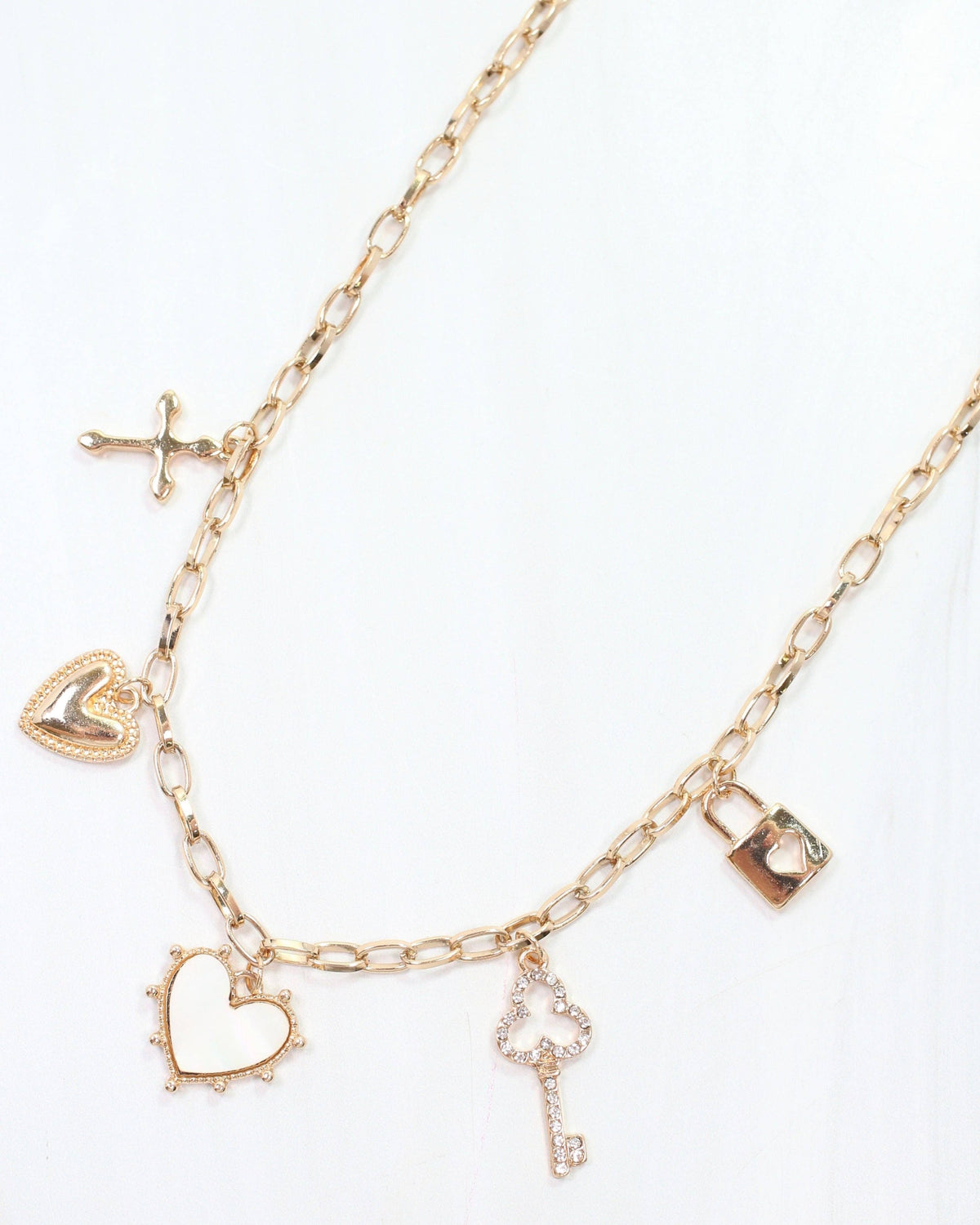 Key to My Heart Charm Necklace Gold