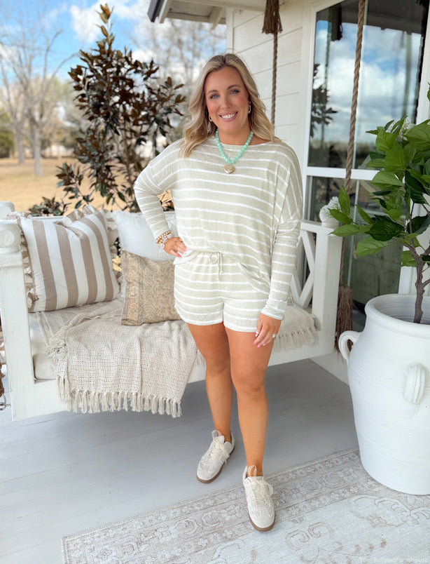 The Seaside Stripe Lounge Top