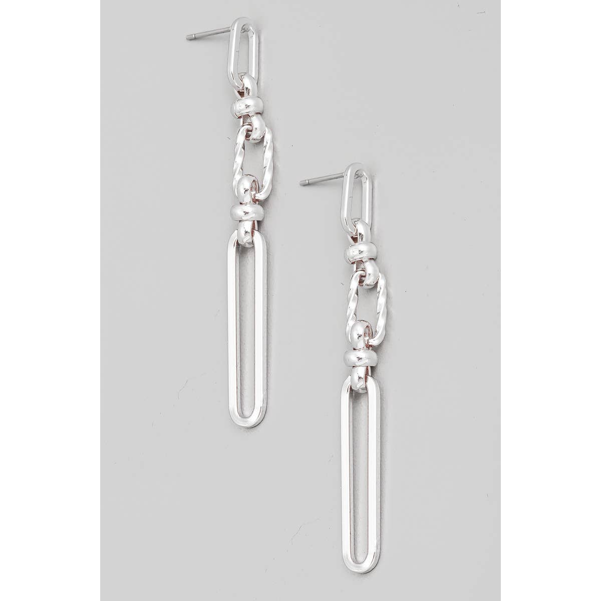 Mixed Oval Chain Dangle Earrings: G