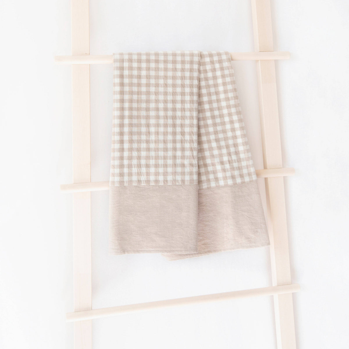 Taupe/white Gingham Tablecloth