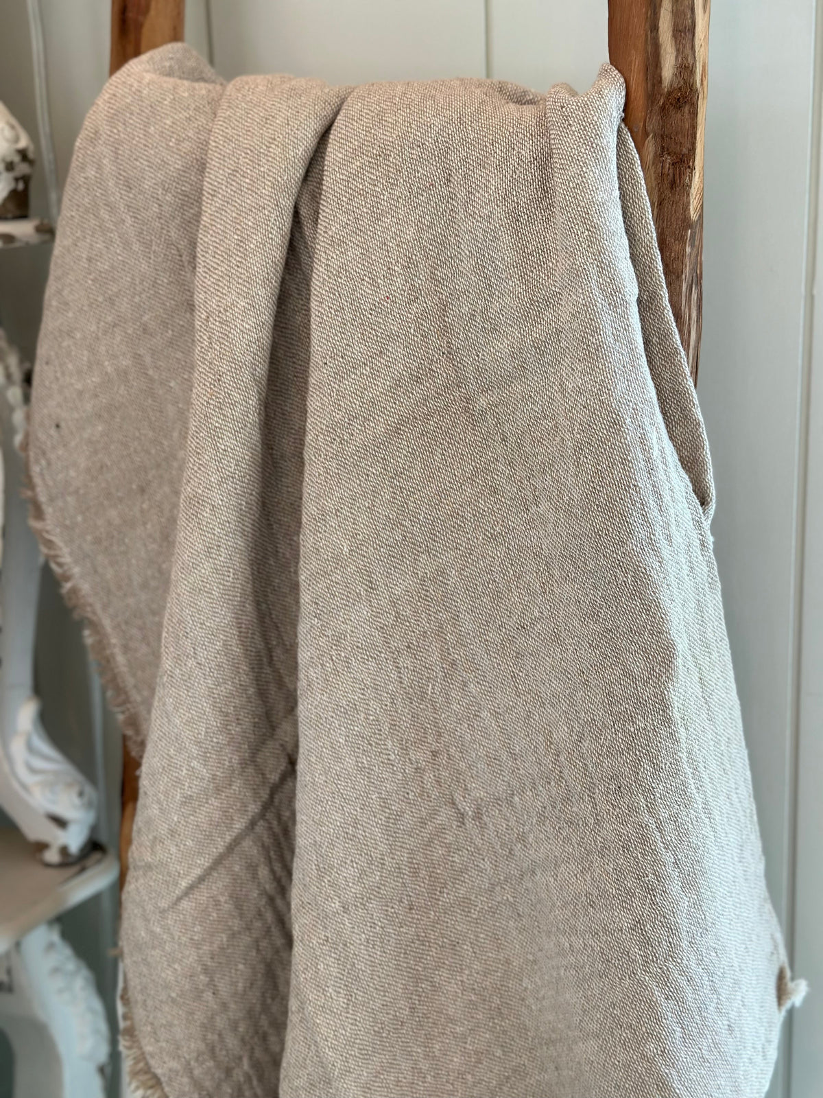 Beige Cotton Throw