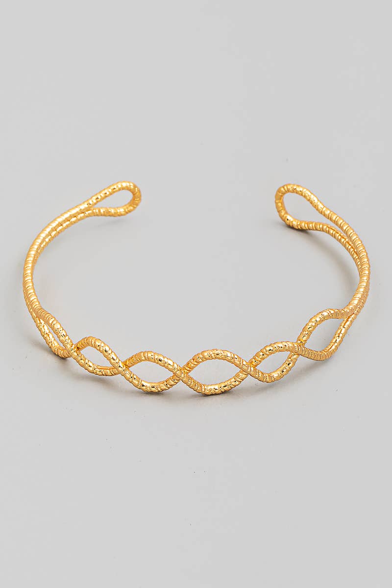 Double Strand Twist Cuff Bracelet: G