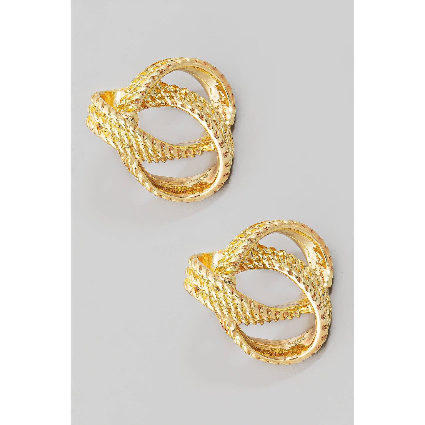 Three Row Ball Twist Earrings: G