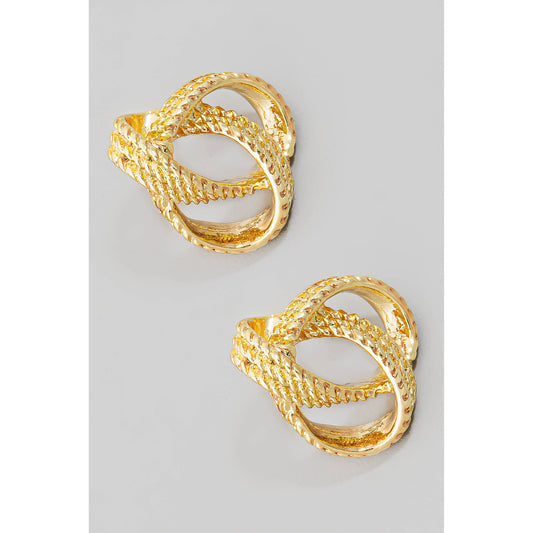 Three Row Ball Twist Earrings: G