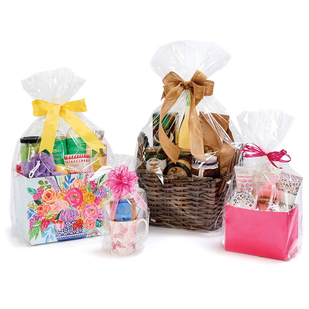 Clear Poly Basket Wrap Bags: Clear, 25 Pack, X-Small 7x12x4"
