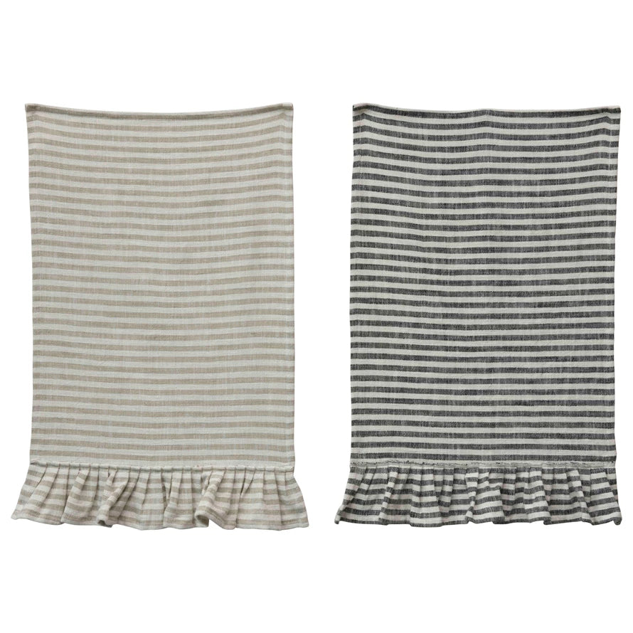 Ruffle Striped Tea Towel