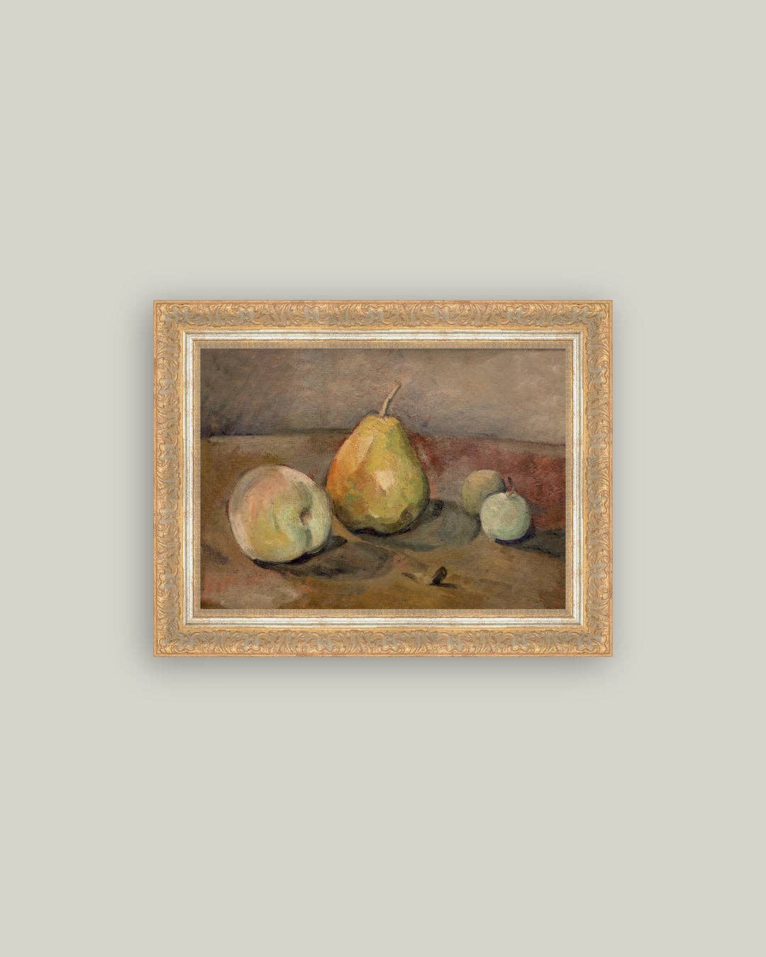 Pears and Apples Framed Antique Art: 12x10