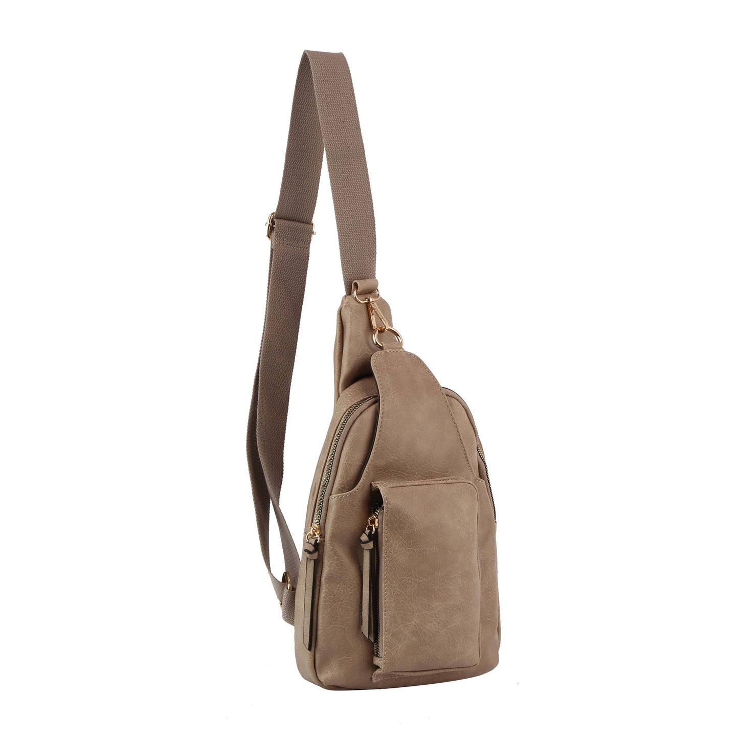 Crossbody Small Sling Backpack Dapack Chest Bag: Tan / ONE SIZE