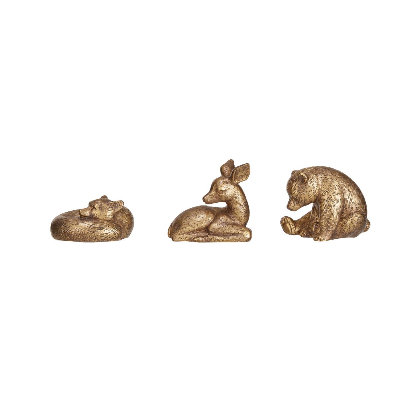 Resin Animals - Antique Gold Finish (3 Styles)
