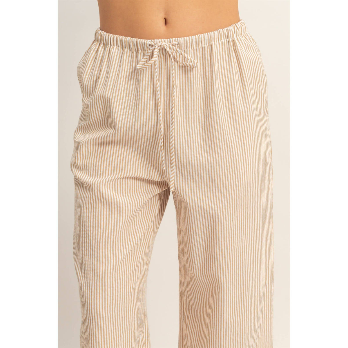 Easy Days Wide Leg Pants – Taupe Stripe