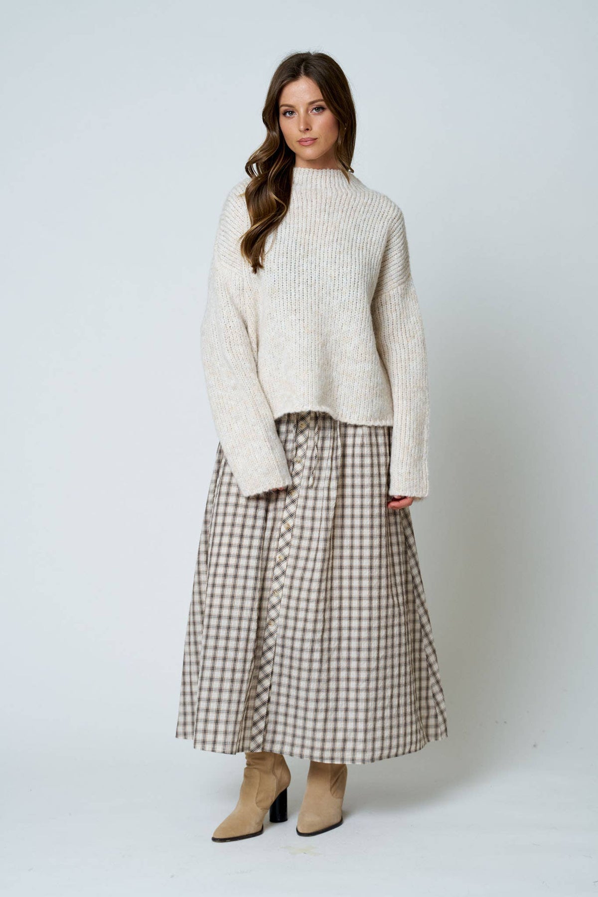 The Emerson Plaid Midi Skirt