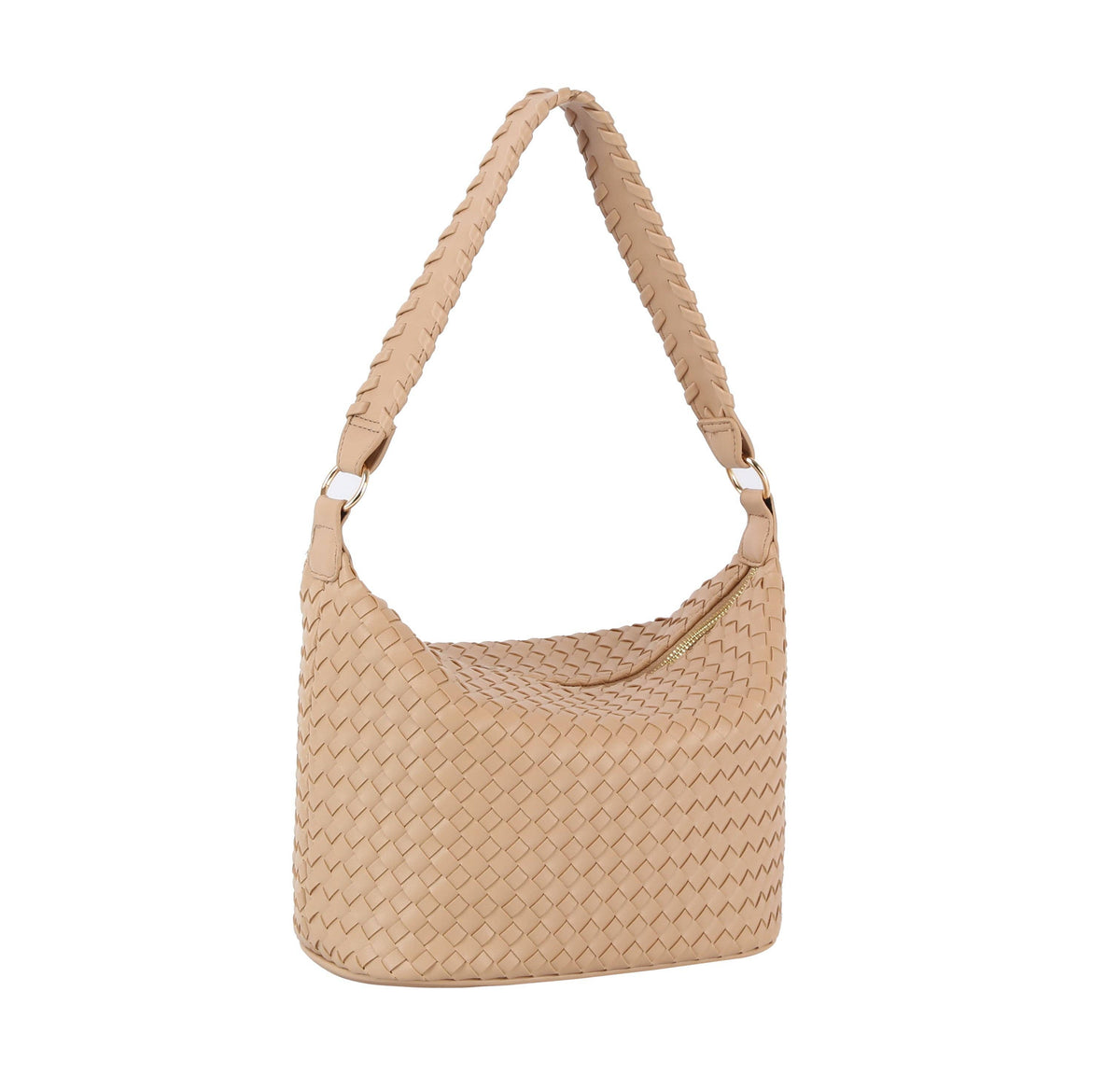 Woven hobo bag: STONE