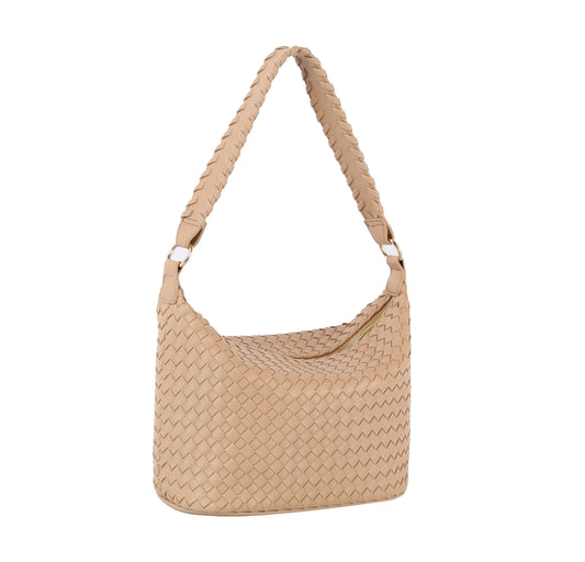 Woven hobo bag: STONE