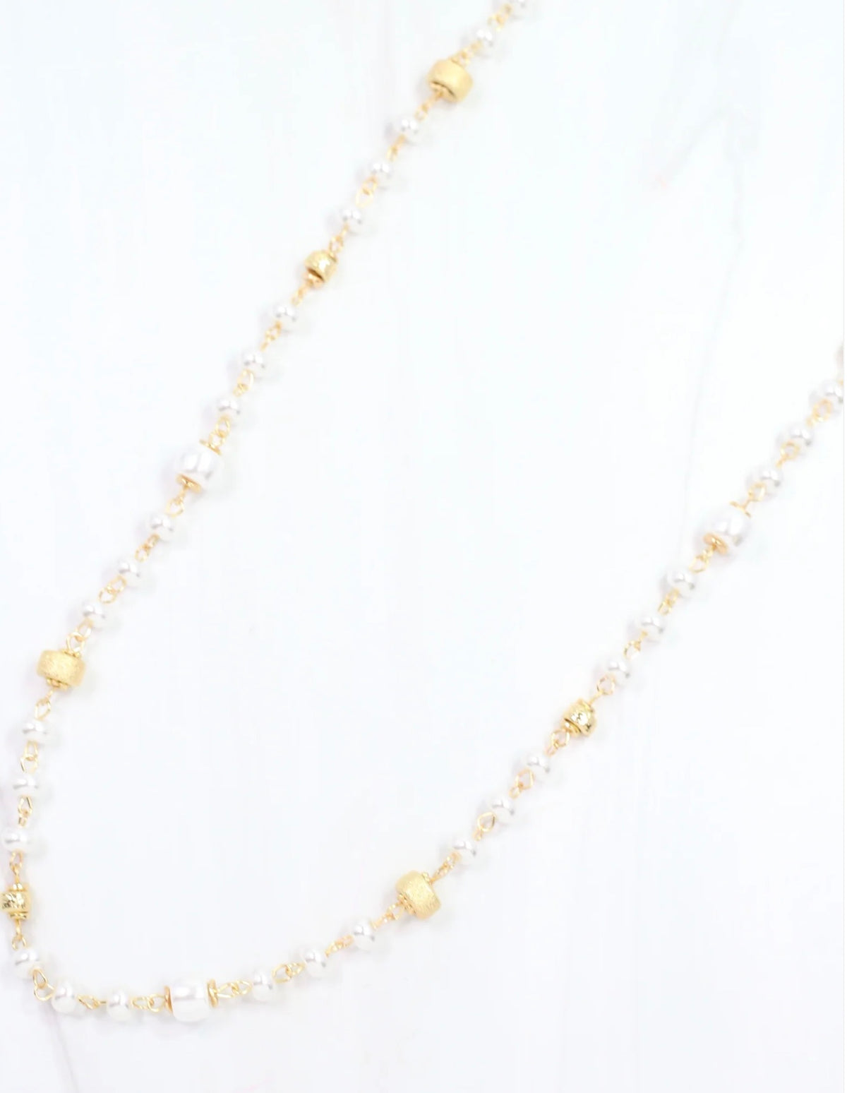 Piper Pearl Long Necklace Gold