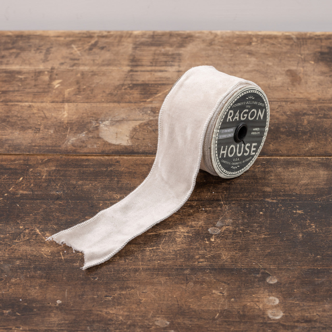 2.5" White Velvet Ribbon
