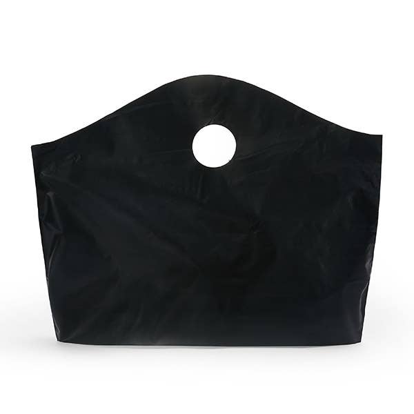Wave Top Plastic Retail Merchandise Bags: Clear Frosted, Medium 18x15x6"